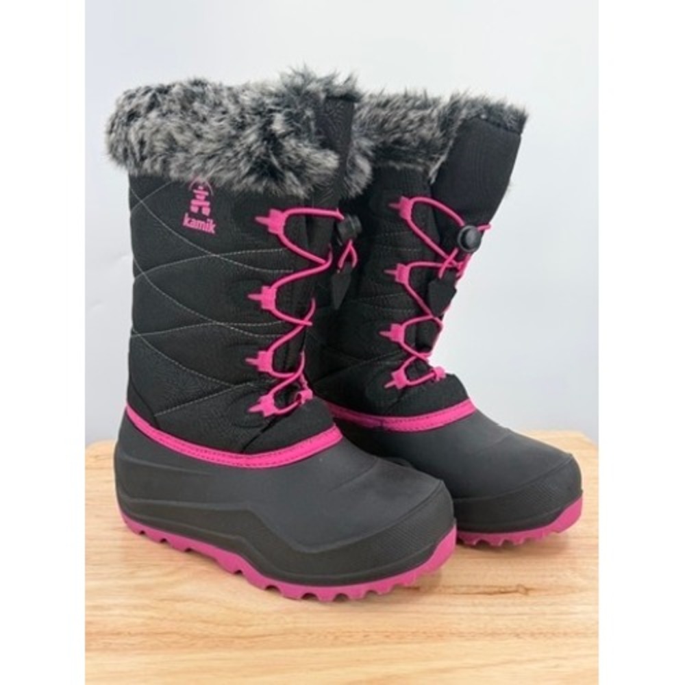 Kamik Snowangel Kids Insulated Snow Boots Waterproof Bungee Lace Cold Weather 4M
